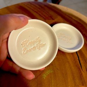 Tiny pink “Happily ever after” trinket trays